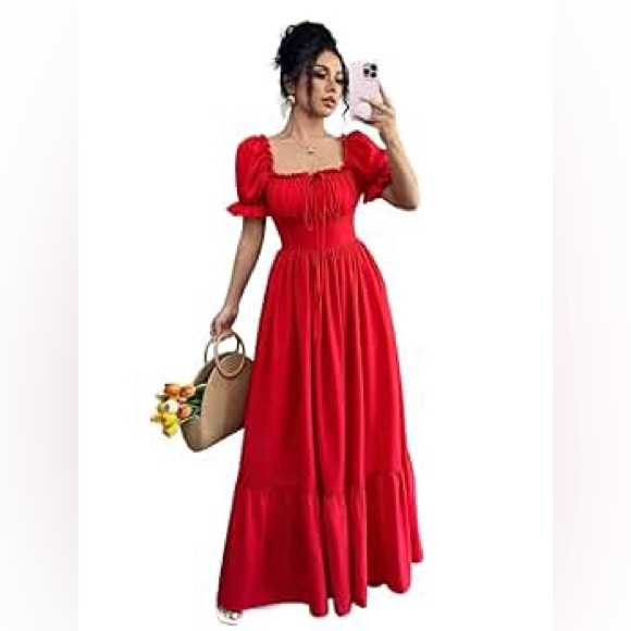 Elegant Red Maxi Dress - Picture 1 of 2